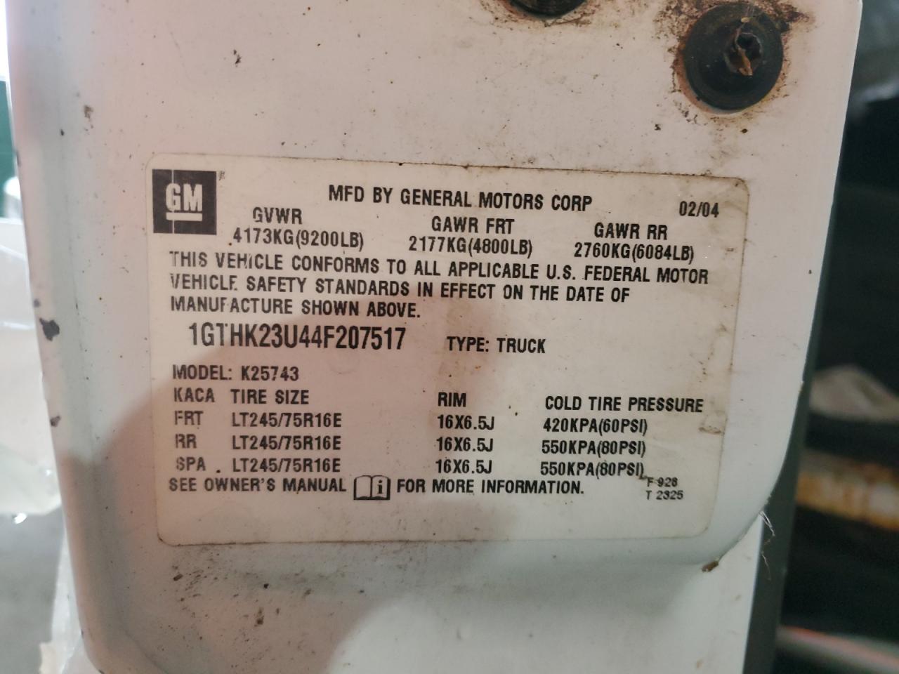 2000 GMC Sierra K2500 Heavy Duty VIN: 1GTHK23U44F207517 Lot: 85748835