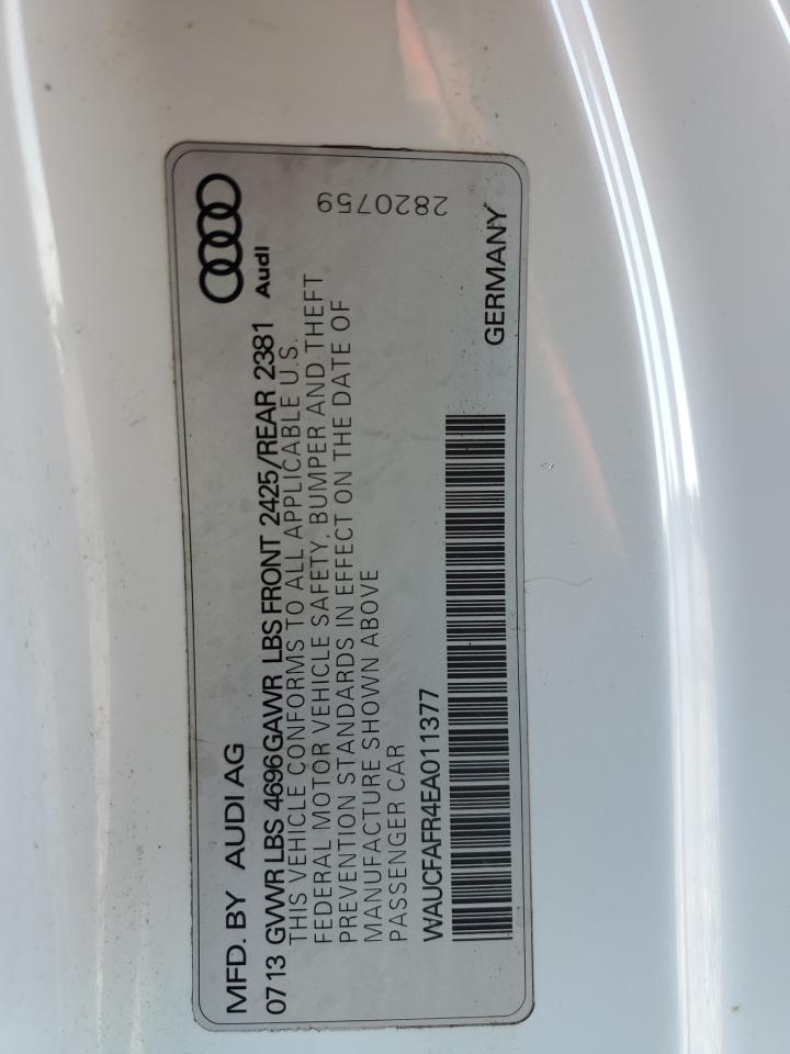 2014 Audi A5 Premium VIN: WAUCFAFR4EA011377 Lot: 86779025