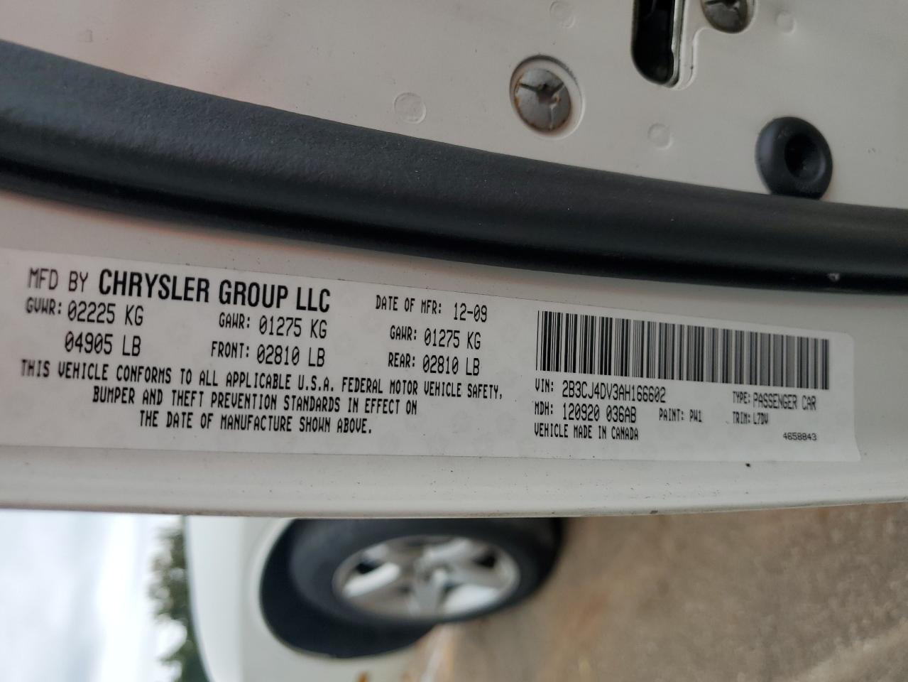 2010 Dodge Challenger Se VIN: 2B3CJ4DV3AH166602 Lot: 85507205