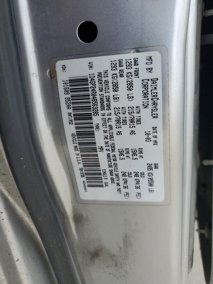 2004 Dodge Grand Caravan Se VIN: 1D4GP24R04B563285 Lot: 87284915