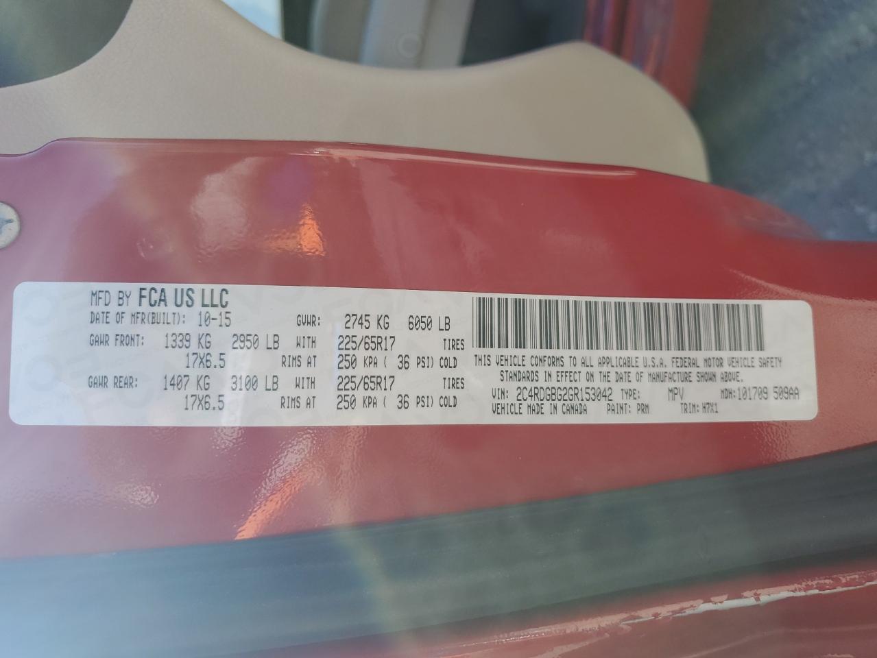 2016 Dodge Grand Caravan Se VIN: 2C4RDGBG2GR153042 Lot: 86442345