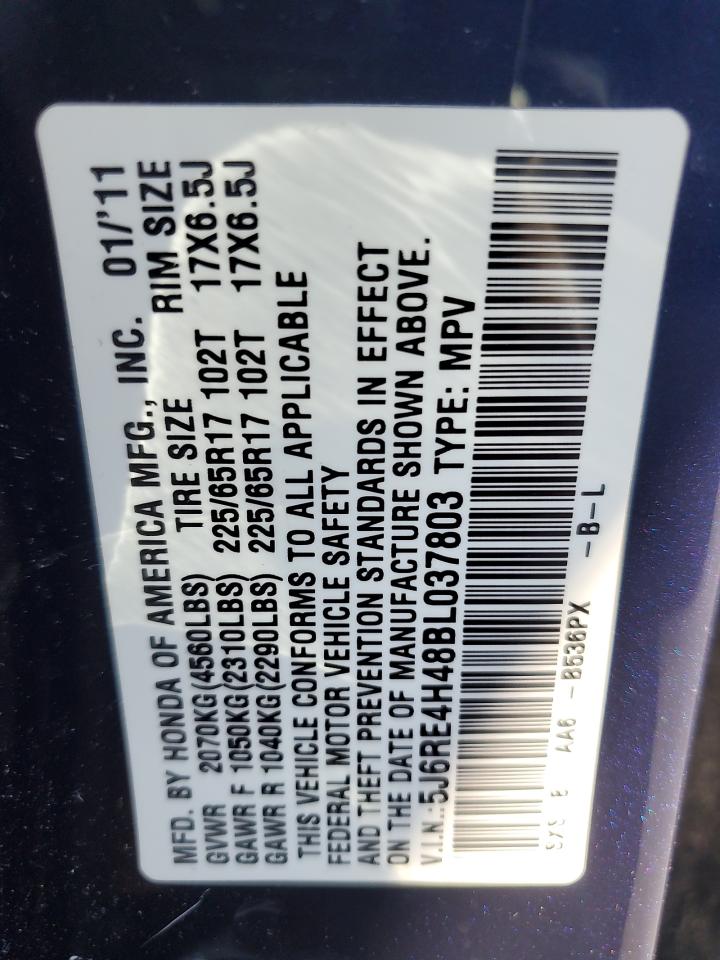 2011 Honda Cr-V Se VIN: 5J6RE4H48BL037803 Lot: 86497405