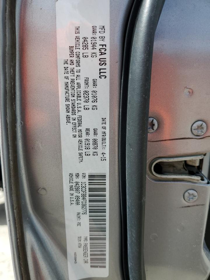 2015 Dodge Dart Sxt VIN: 1C3CDFBB4FD362776 Lot: 84064445