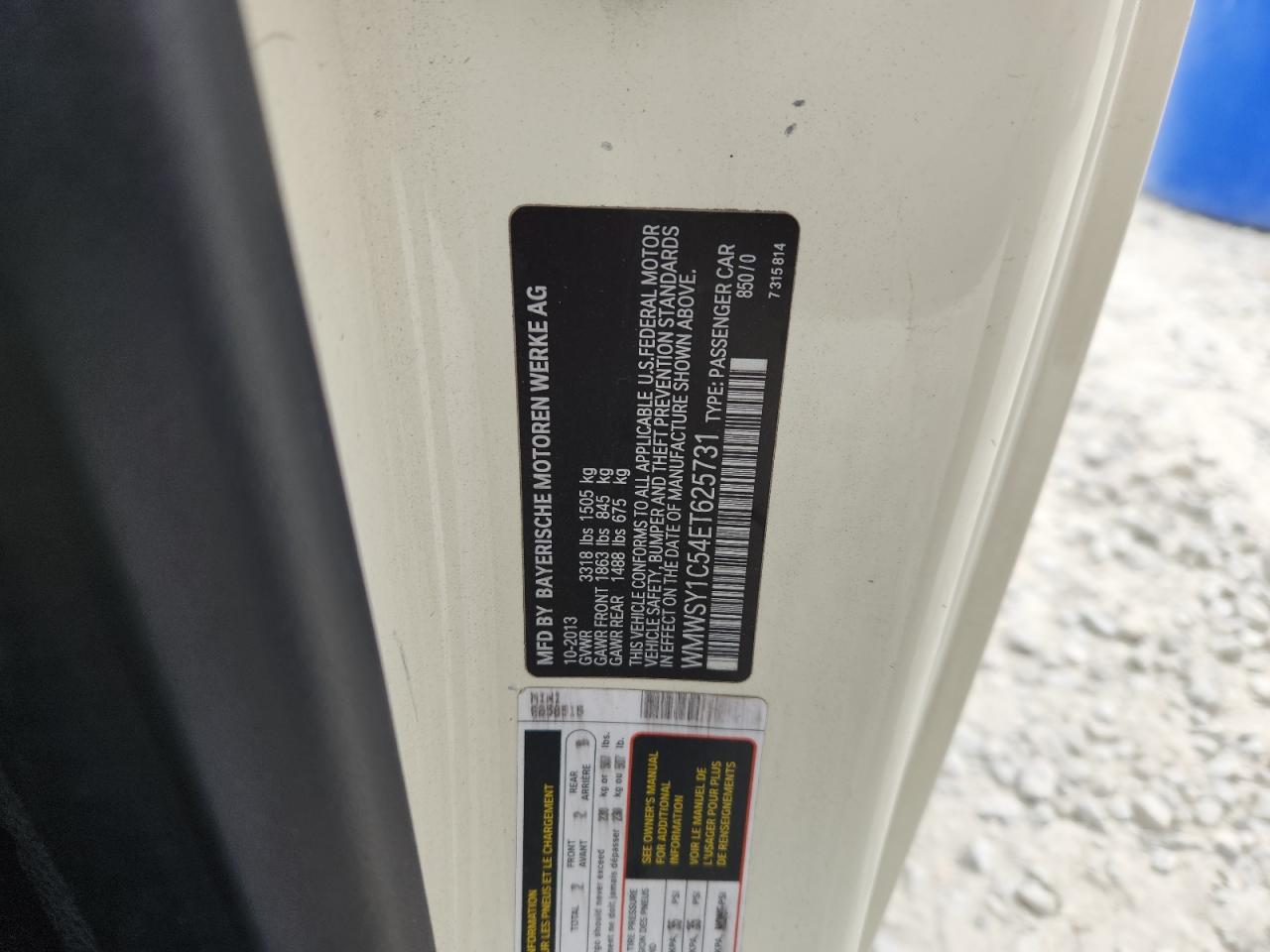 2014 Mini Cooper Roadster VIN: WMWSY1C54ET625731 Lot: 86076075