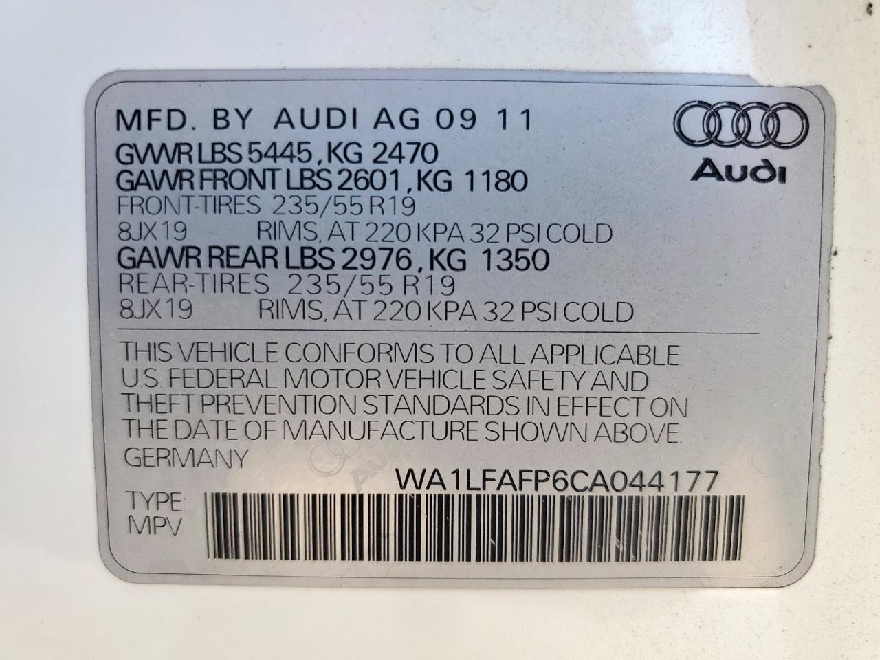 2012 Audi Q5 Premium Plus VIN: WA1LFAFP6CA044177 Lot: 82316345