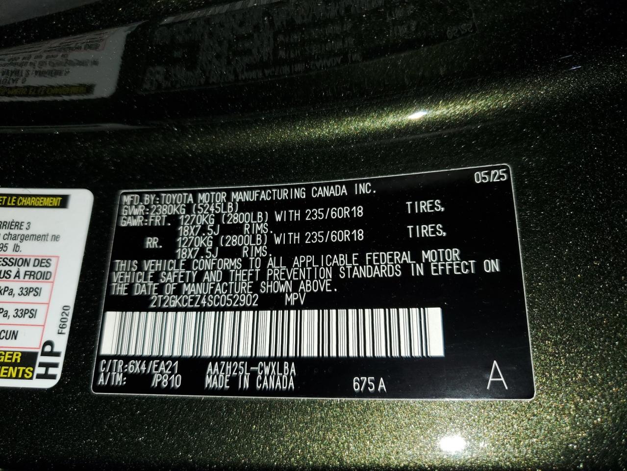 2025 Lexus Nx 350H Base VIN: 2T2GKCEZ4SC052902 Lot: 85414535