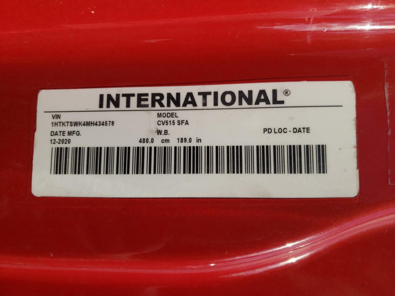 2021 International Cv515 VIN: 1HTKTSWK4MH434579 Lot: 83801825