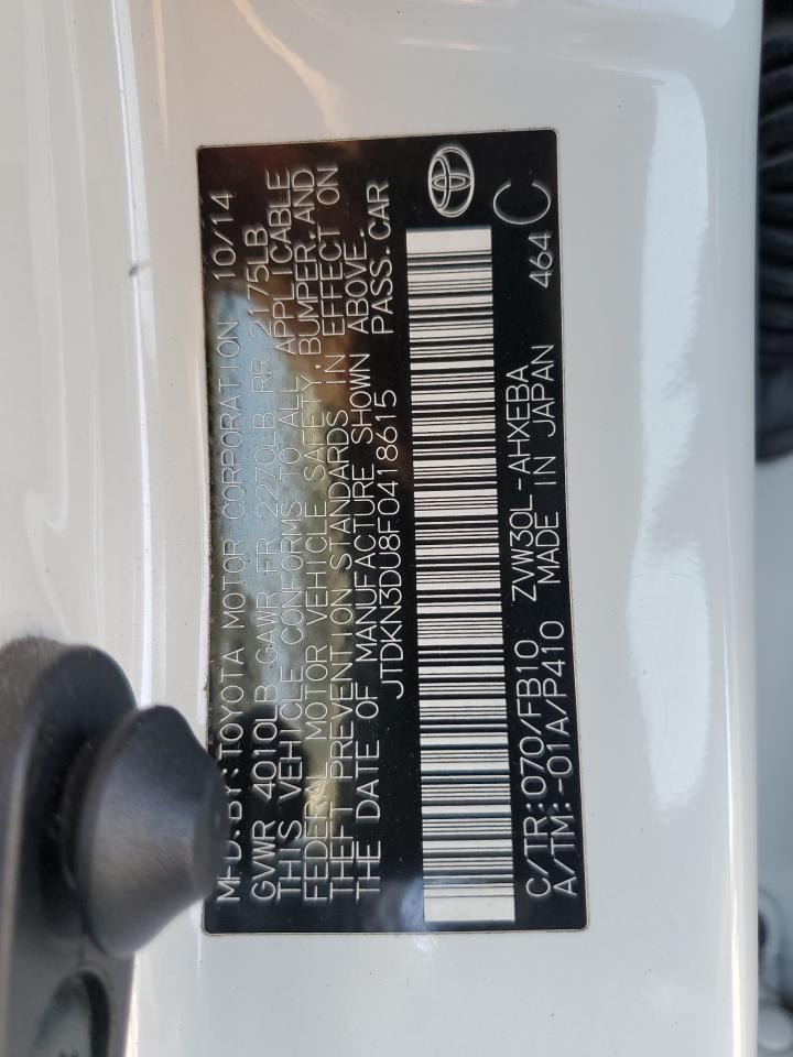 2015 Toyota Prius VIN: JTDKN3DU8F0418615 Lot: 85297735