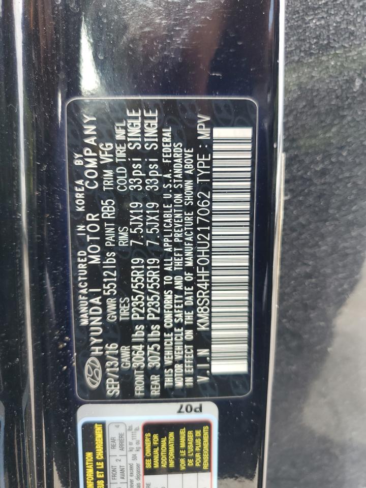 2017 Hyundai Santa Fe Se Ultimate VIN: KM8SR4HF0HU217062 Lot: 85781865