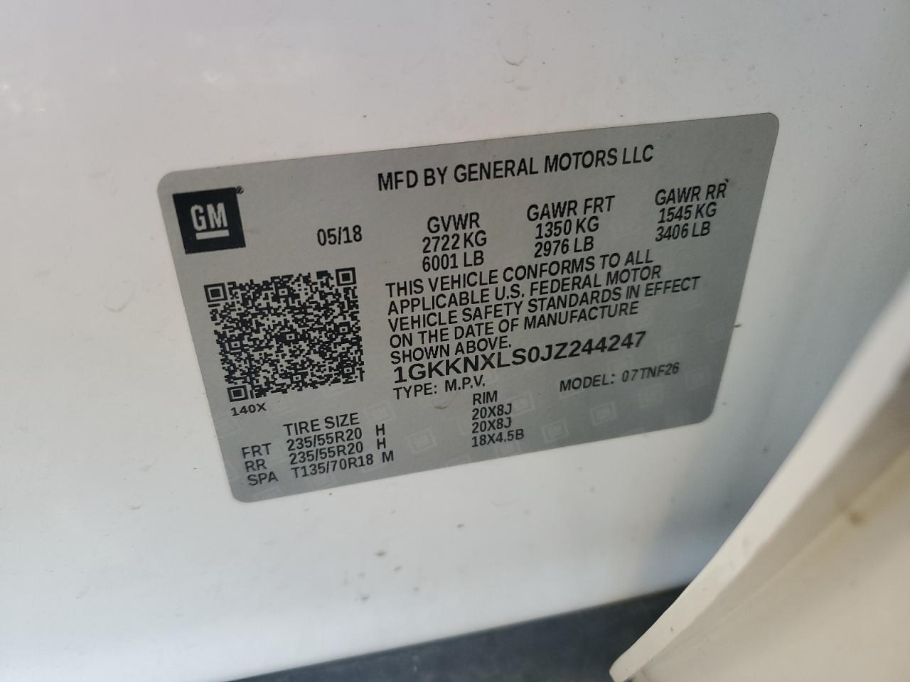 2018 GMC Acadia Denali VIN: 1GKKNXLS0JZ244247 Lot: 85698295