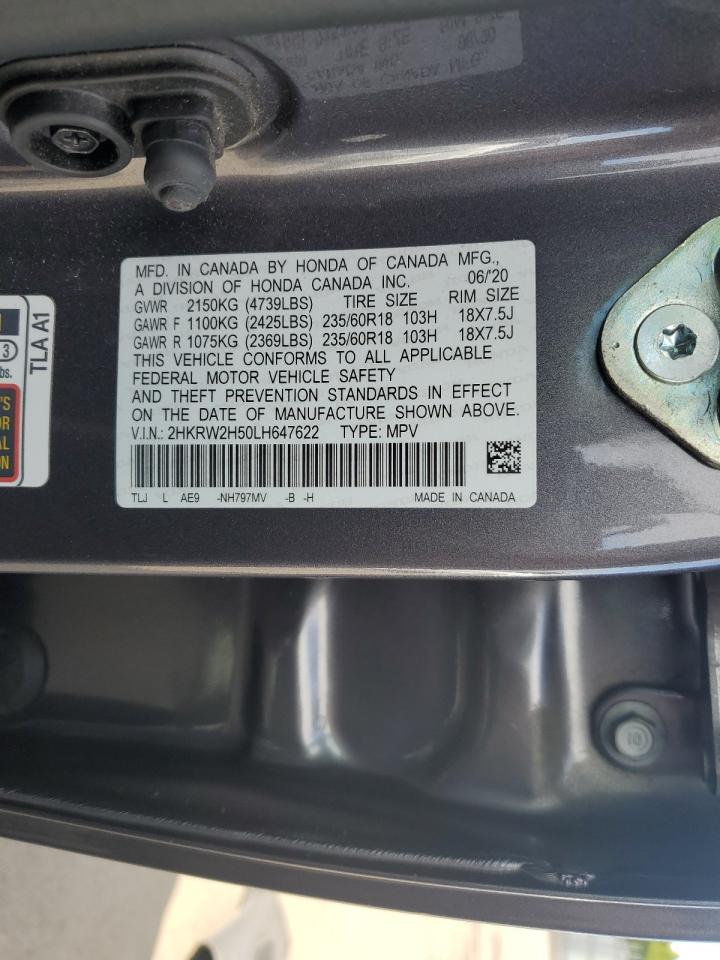 2020 Honda Cr-V Ex VIN: 2HKRW2H50LH647622 Lot: 90865655