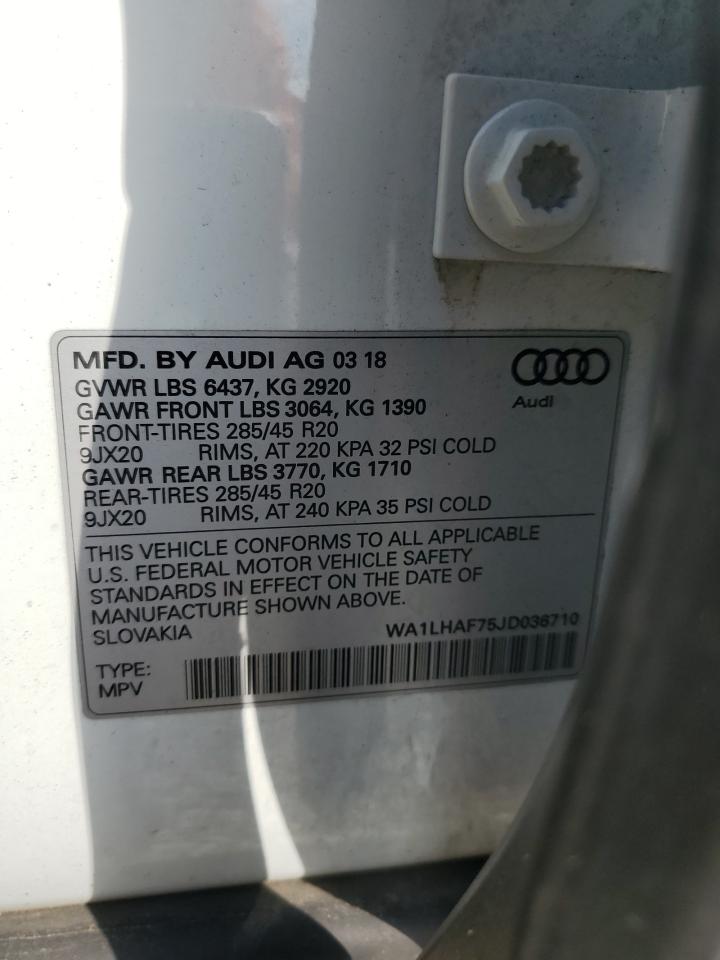 2018 Audi Q7 Premium Plus VIN: WA1LHAF75JD036710 Lot: 85903285