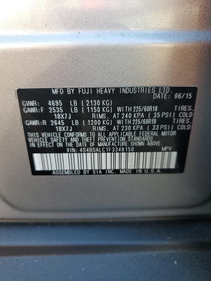 2015 Subaru Outback 2.5I Limited VIN: 4S4BSALC1F3348150 Lot: 81994825