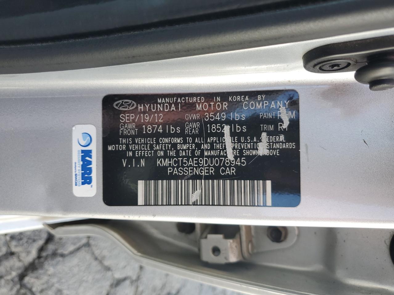 2013 Hyundai Accent Gls VIN: KMHCT5AE9DU078945 Lot: 82217515