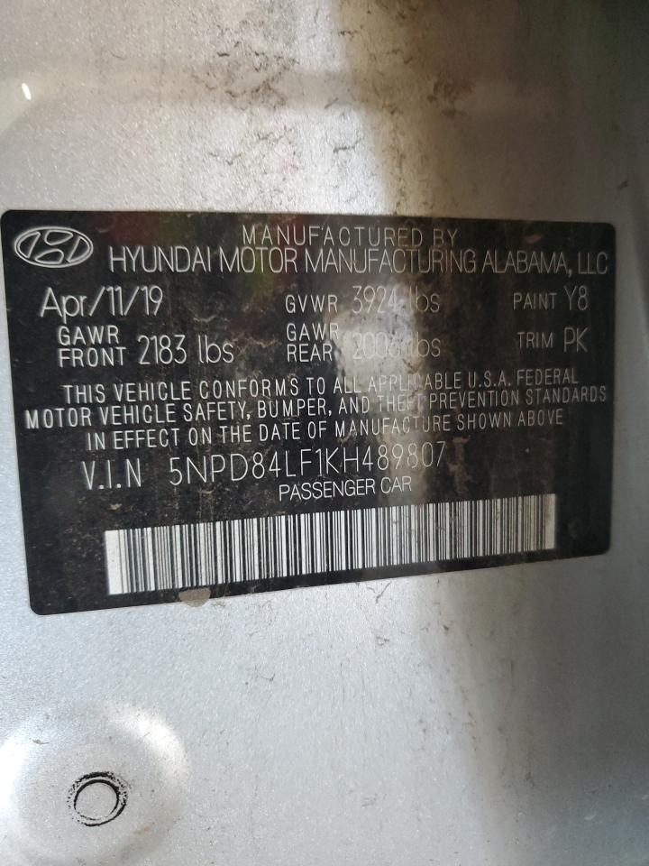 2019 Hyundai Elantra Sel VIN: 5NPD84LF1KH489807 Lot: 82405825