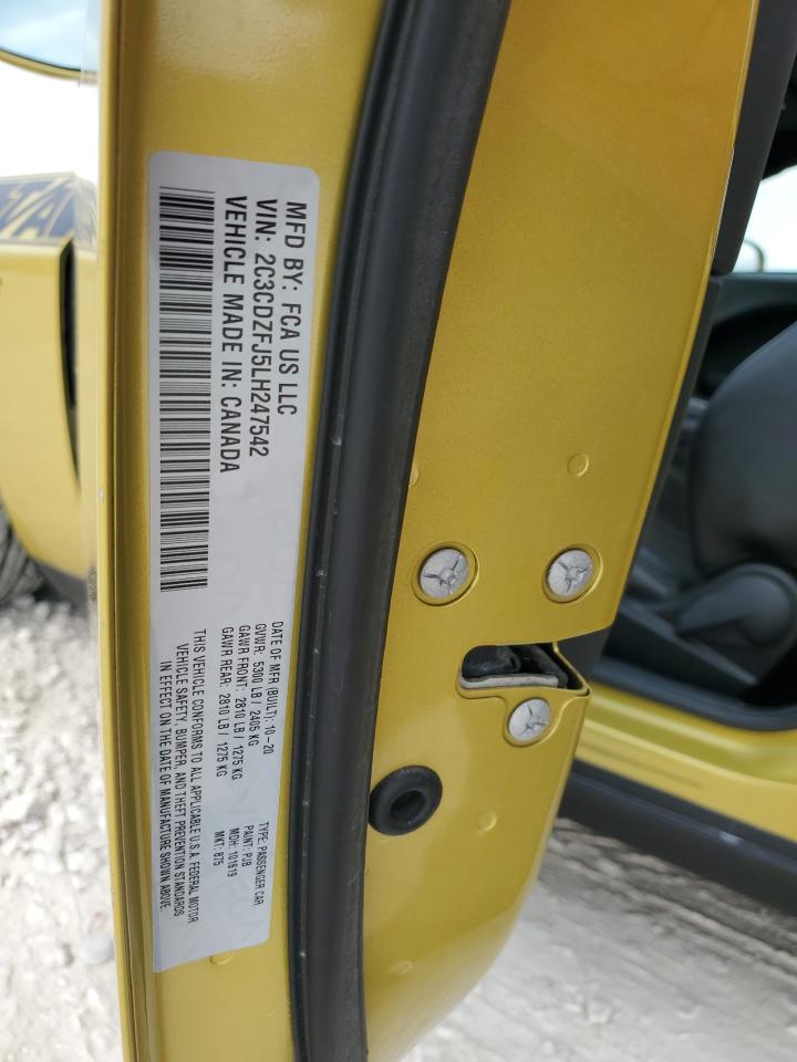 2020 Dodge Challenger R/T Scat Pack VIN: 2C3CDZFJ5LH247542 Lot: 90088755