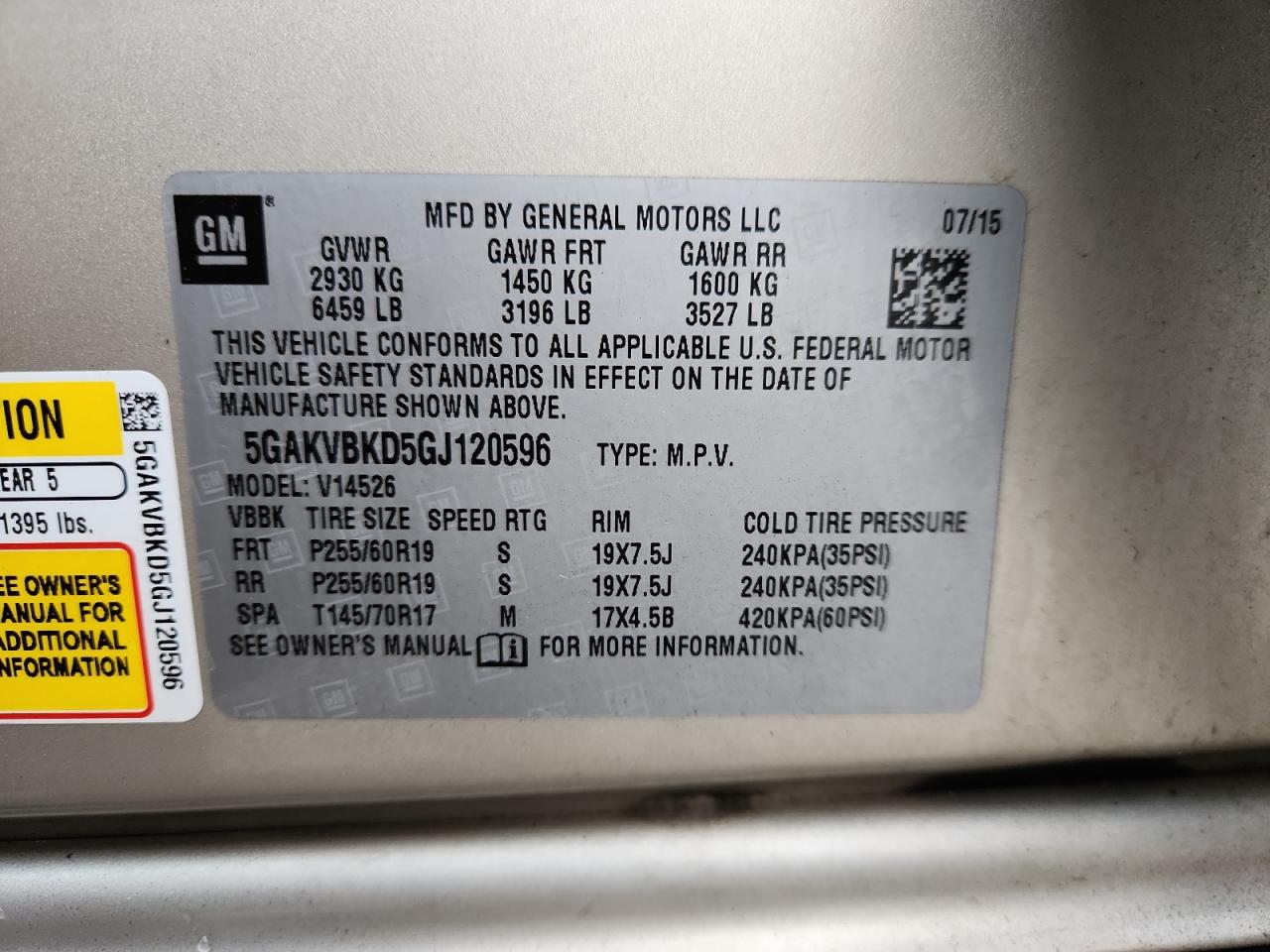 2016 Buick Enclave VIN: 5GAKVBKD5GJ120596 Lot: 82592955