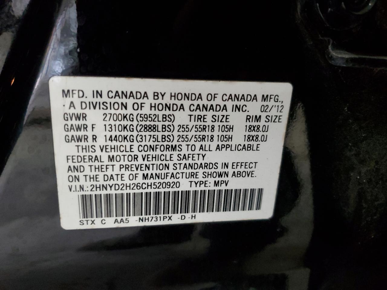 2000 Acura Mdx VIN: 2HNYD2H26CH520920 Lot: 90354495