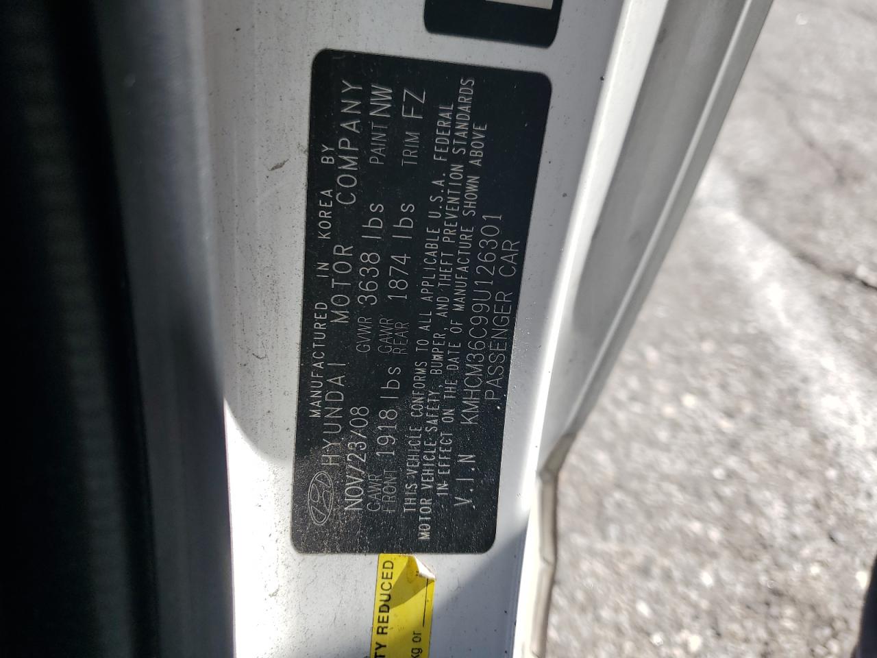 2009 Hyundai Accent Gs VIN: KMHCM36C99U126301 Lot: 86329395