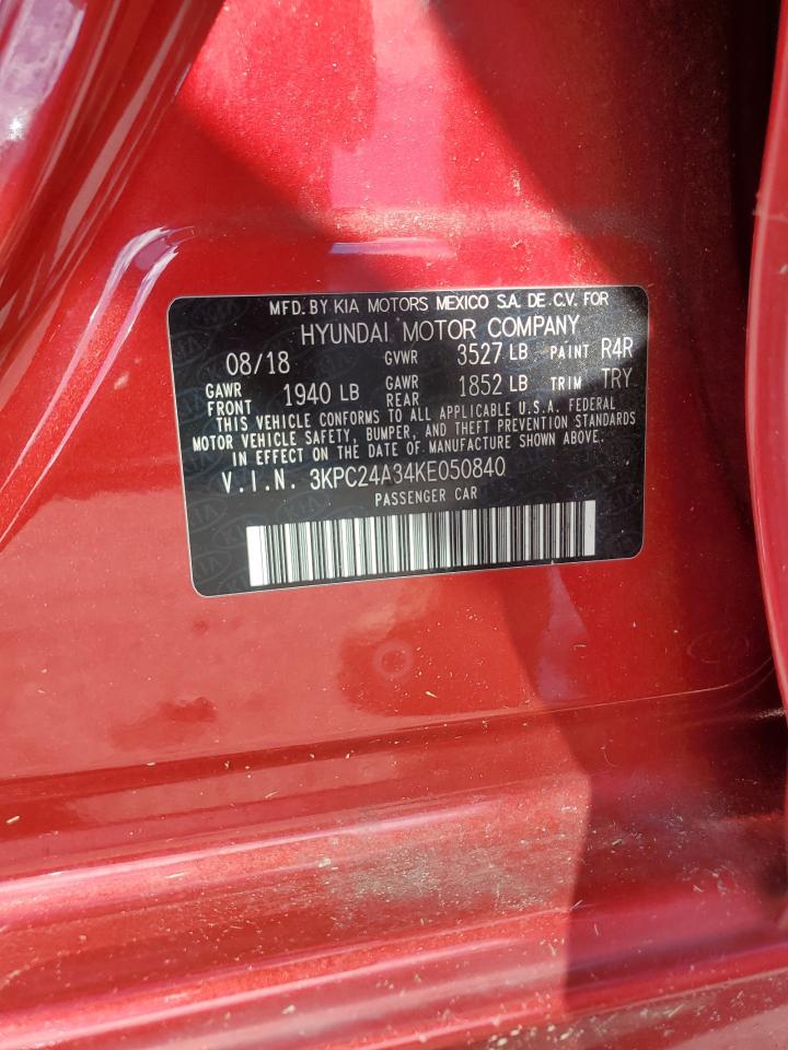 2019 Hyundai Accent Se VIN: 3KPC24A34KE050840 Lot: 82356715
