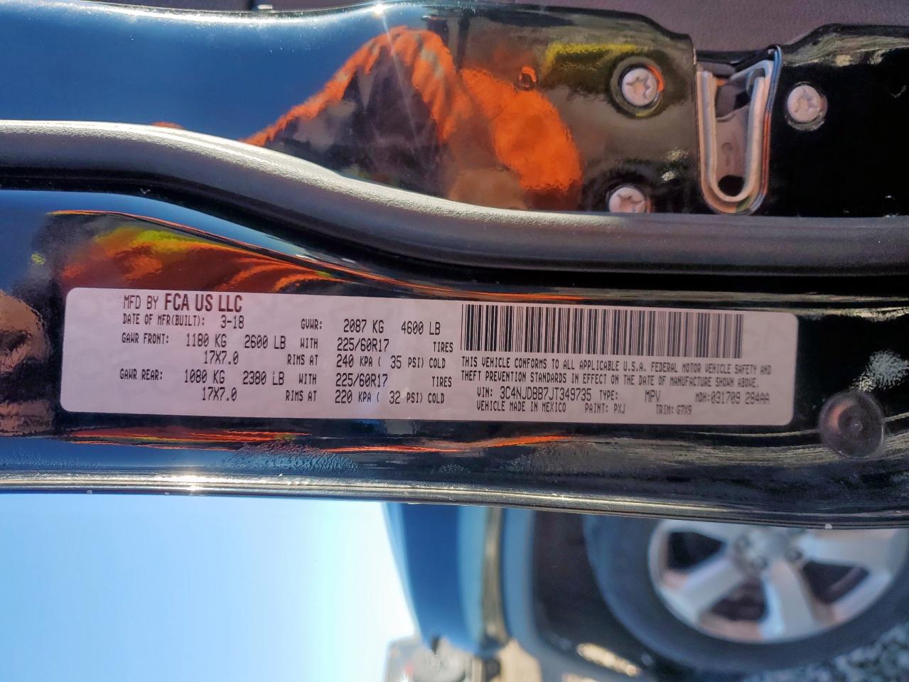 2018 Jeep Compass Latitude VIN: 3C4NJDBB7JT349735 Lot: 90604635