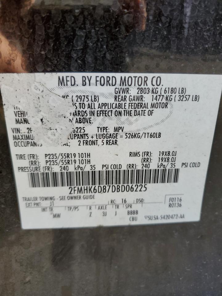 2013 Ford Flex Limited VIN: 2FMHK6D87DBD06225 Lot: 85331025