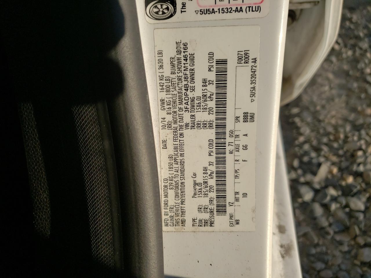 2015 Ford Fiesta Se VIN: 3FADP4BJ8FM146166 Lot: 82365875