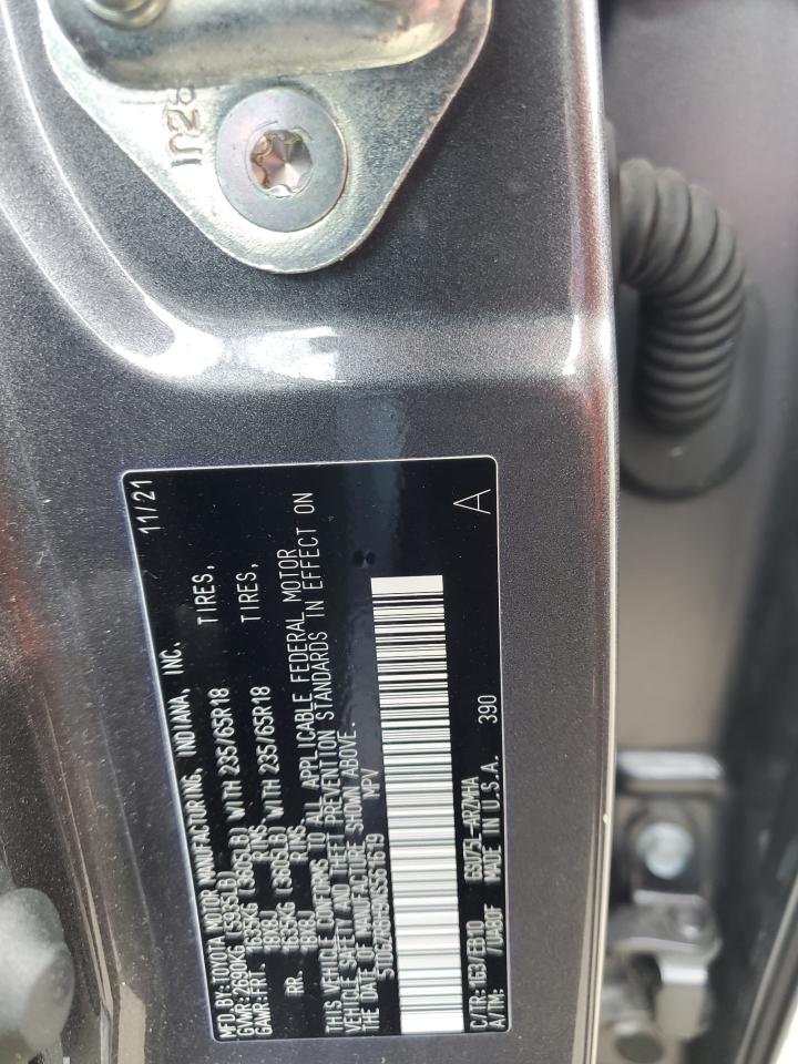 2022 Toyota Highlander Xle VIN: 5TDGZRBH9NS561619 Lot: 90078115