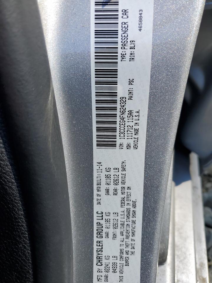 2015 Chrysler 200 C VIN: 1C3CCCEG4FN624329 Lot: 84574825