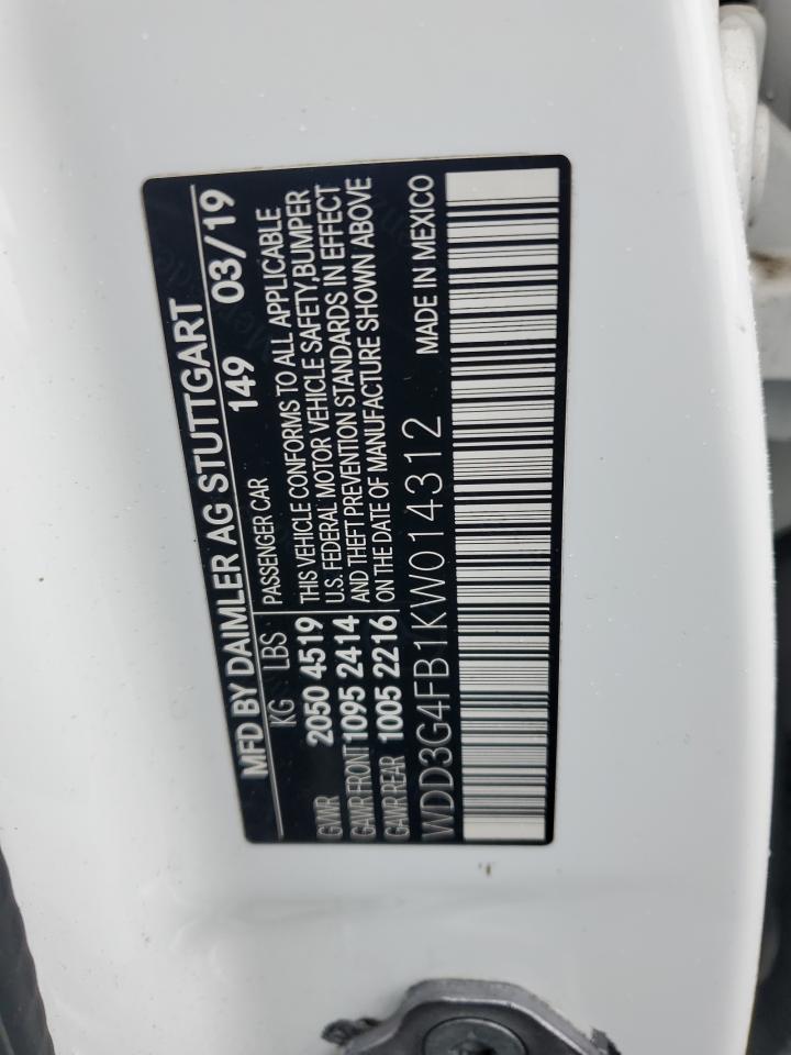 2019 Mercedes-Benz A 220 4Matic VIN: WDD3G4FB1KW014312 Lot: 90320205