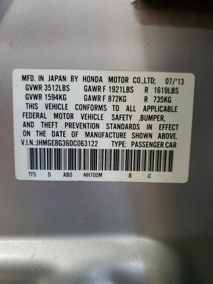2013 Honda Fit VIN: JHMGE8G36DC063122 Lot: 85730215