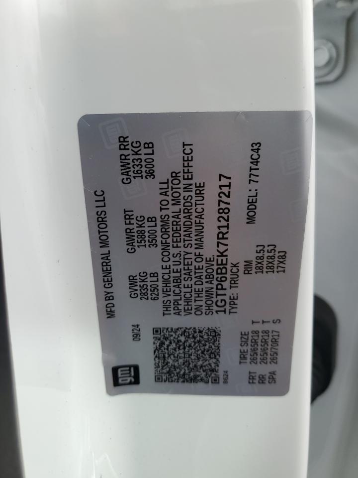2024 GMC Canyon Elevation VIN: 1GTP6BEK7R1287217 Lot: 86121255