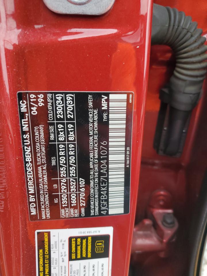 2020 Mercedes-Benz Gle 350 4Matic VIN: 4JGFB4KE7LA041076 Lot: 85139285