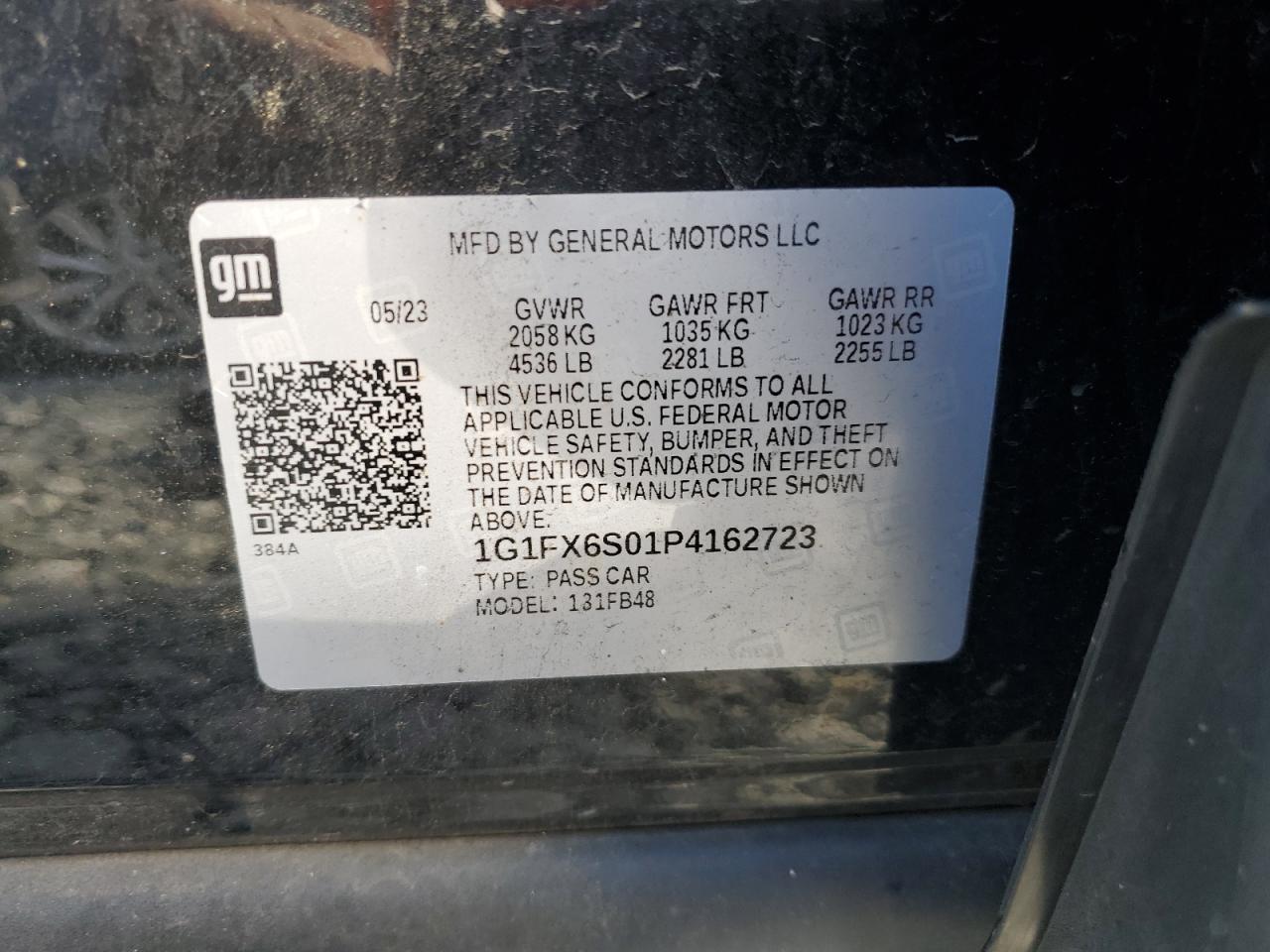 2023 Chevrolet Bolt Ev 2Lt VIN: 1G1FX6S01P4162723 Lot: 90984715