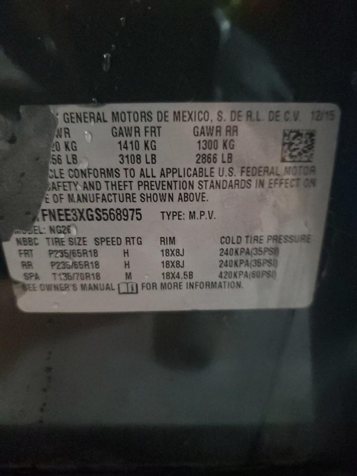 2016 Cadillac Srx Luxury Collection VIN: 3GYFNEE3XGS568975 Lot: 89656375