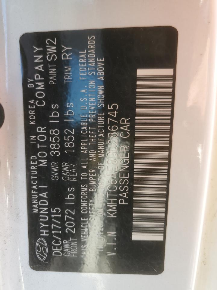 2016 Hyundai Veloster Turbo VIN: KMHTC6AE8GU286745 Lot: 85815625