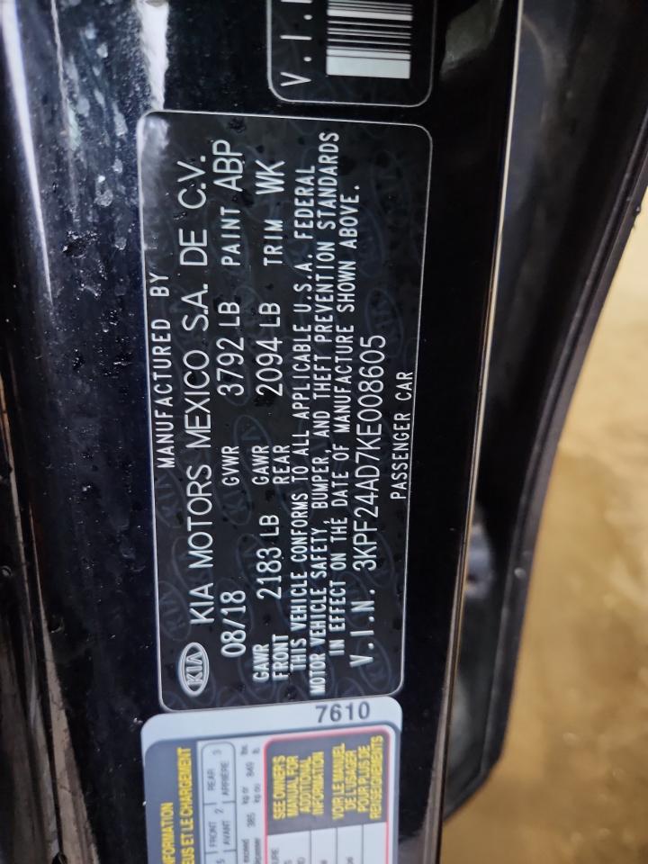 2019 Kia Forte Fe VIN: 3KPF24AD7KE008605 Lot: 90540635