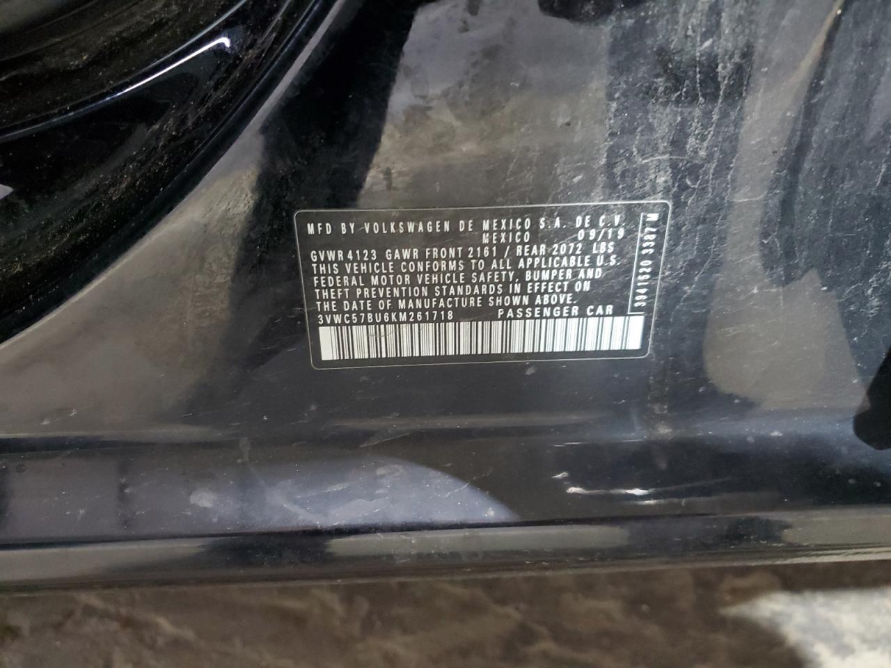 2019 Volkswagen Jetta S VIN: 3VWC57BU6KM261718 Lot: 86525595