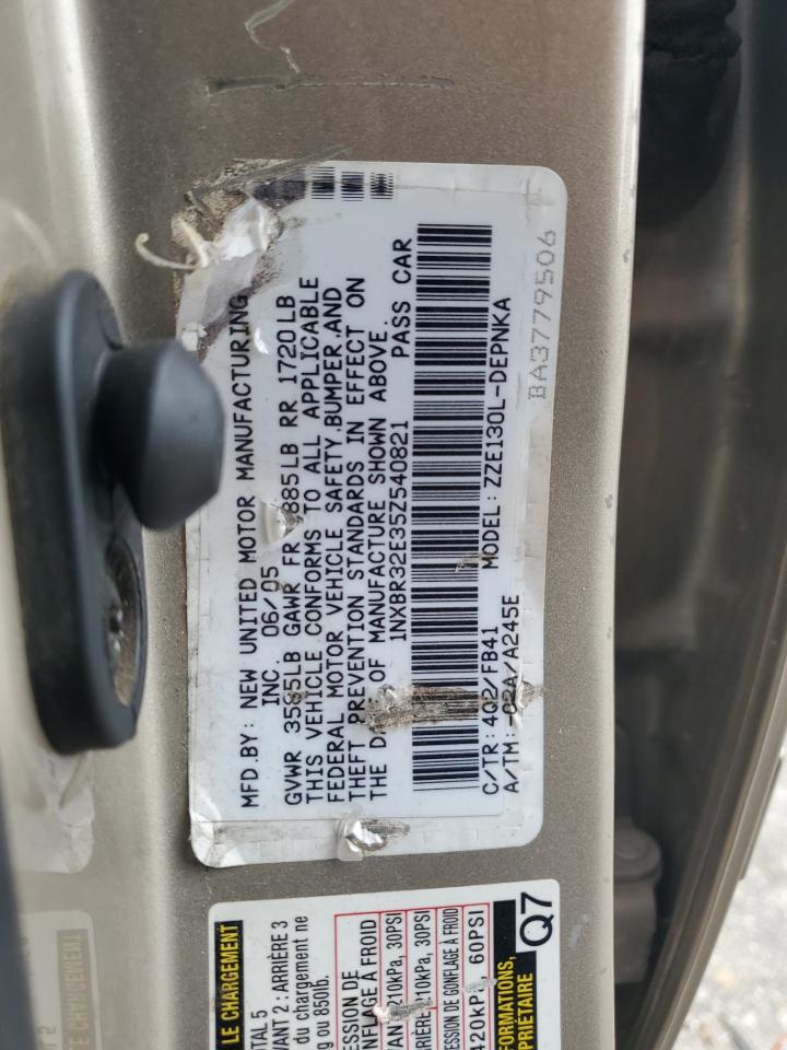 2005 Toyota Corolla Ce VIN: 1NXBR32E35Z540821 Lot: 84445425