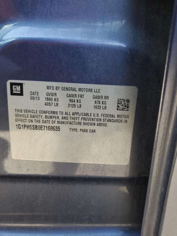 2014 Chevrolet Cruze Eco VIN: 1G1PH5SB0E7168635 Lot: 87452105
