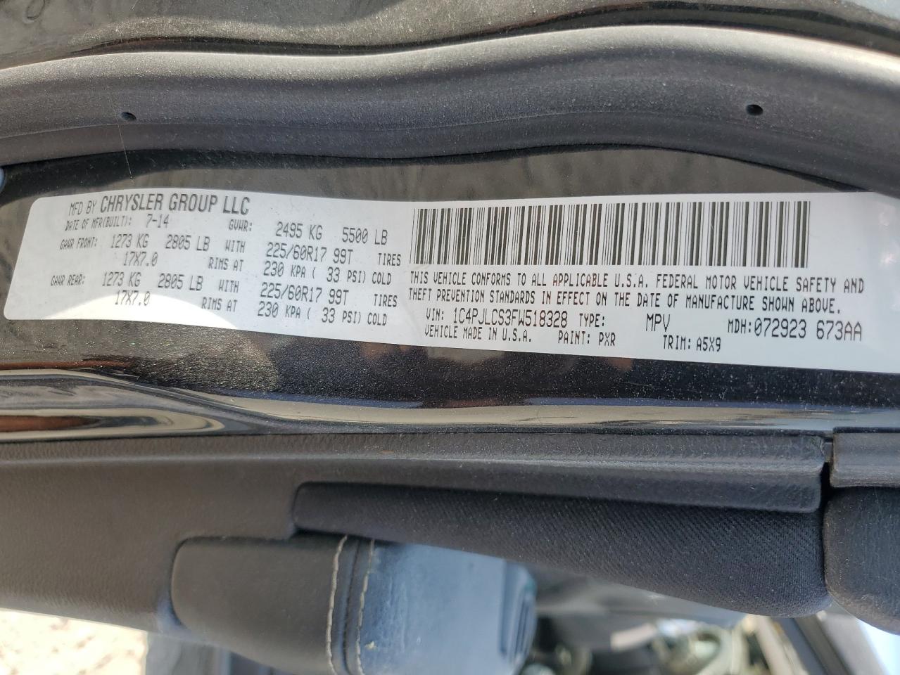 2015 Jeep Cherokee Latitude VIN: 1C4PJLCS3FW518328 Lot: 84806165