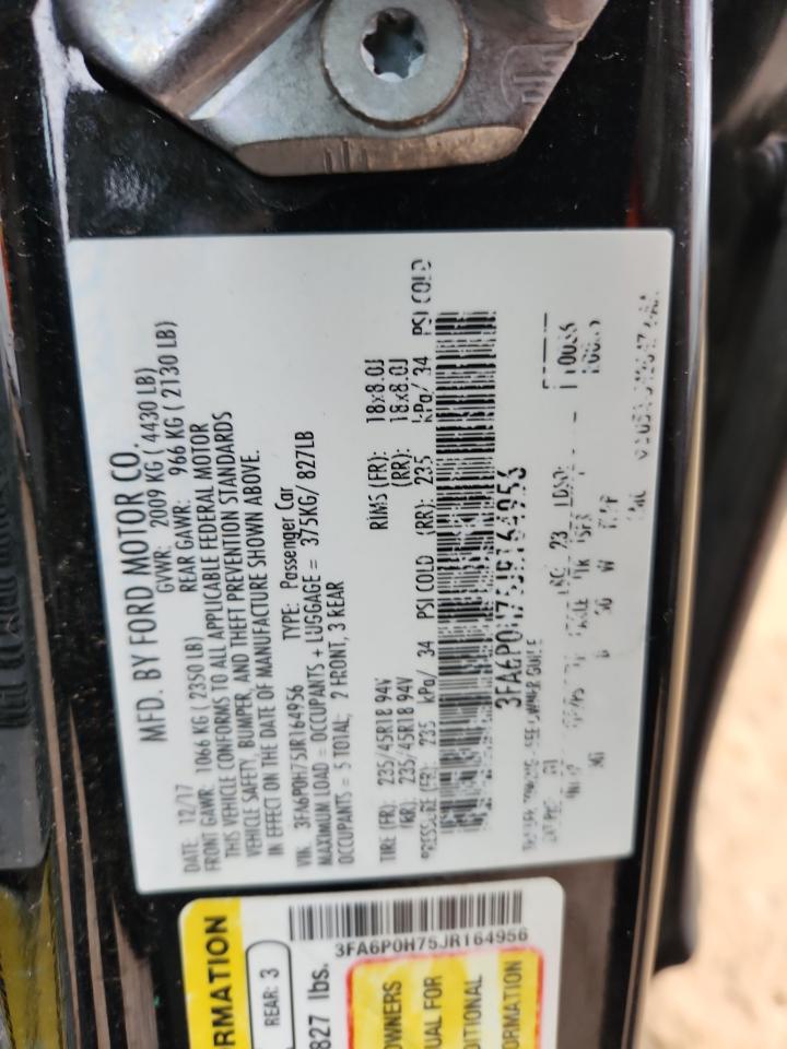 2018 Ford Fusion Se VIN: 3FA6P0H75JR164956 Lot: 90490255