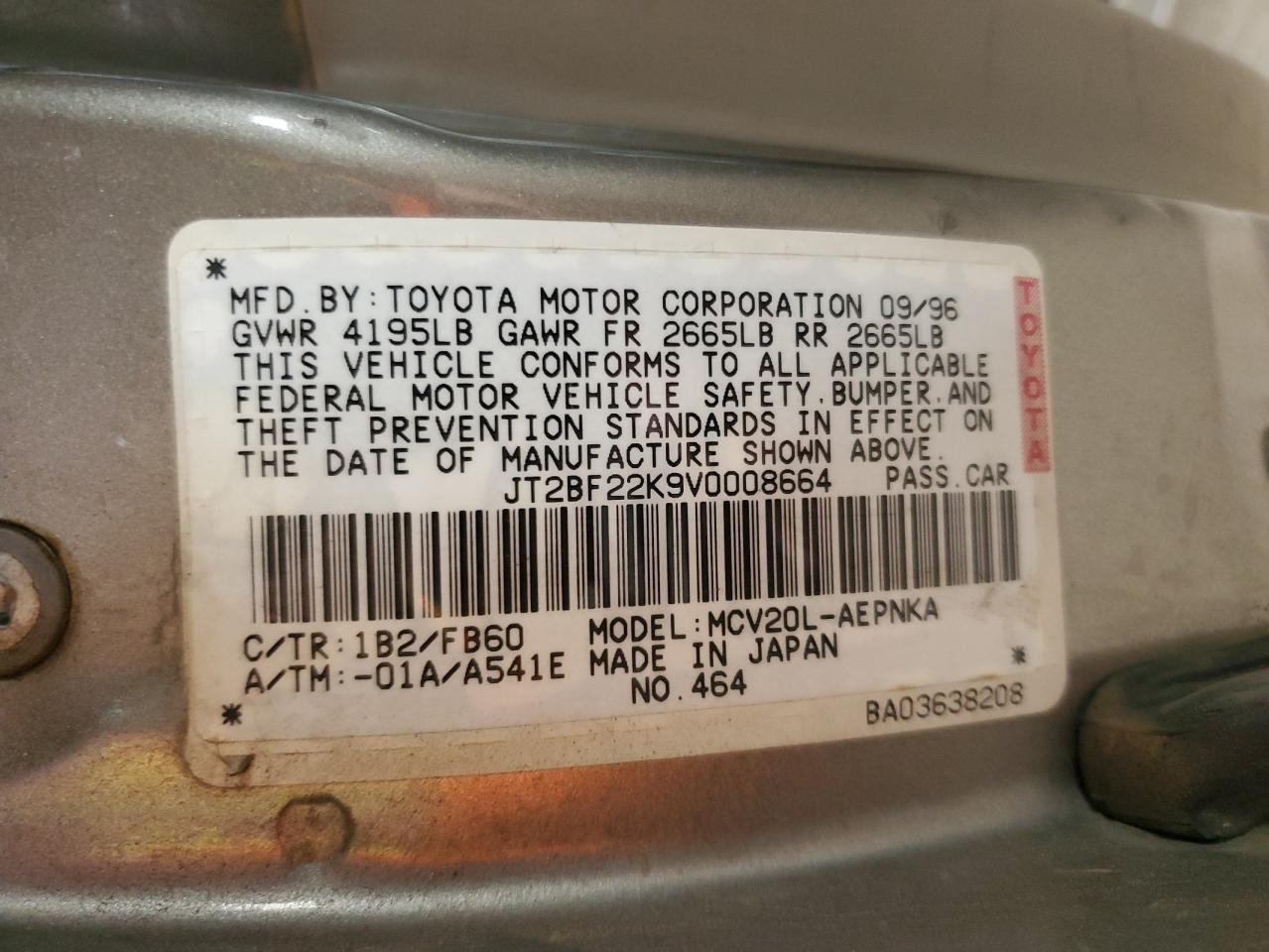 2005 Toyota Camry Le VIN: JT2BF22K9V0008664 Lot: 82381805