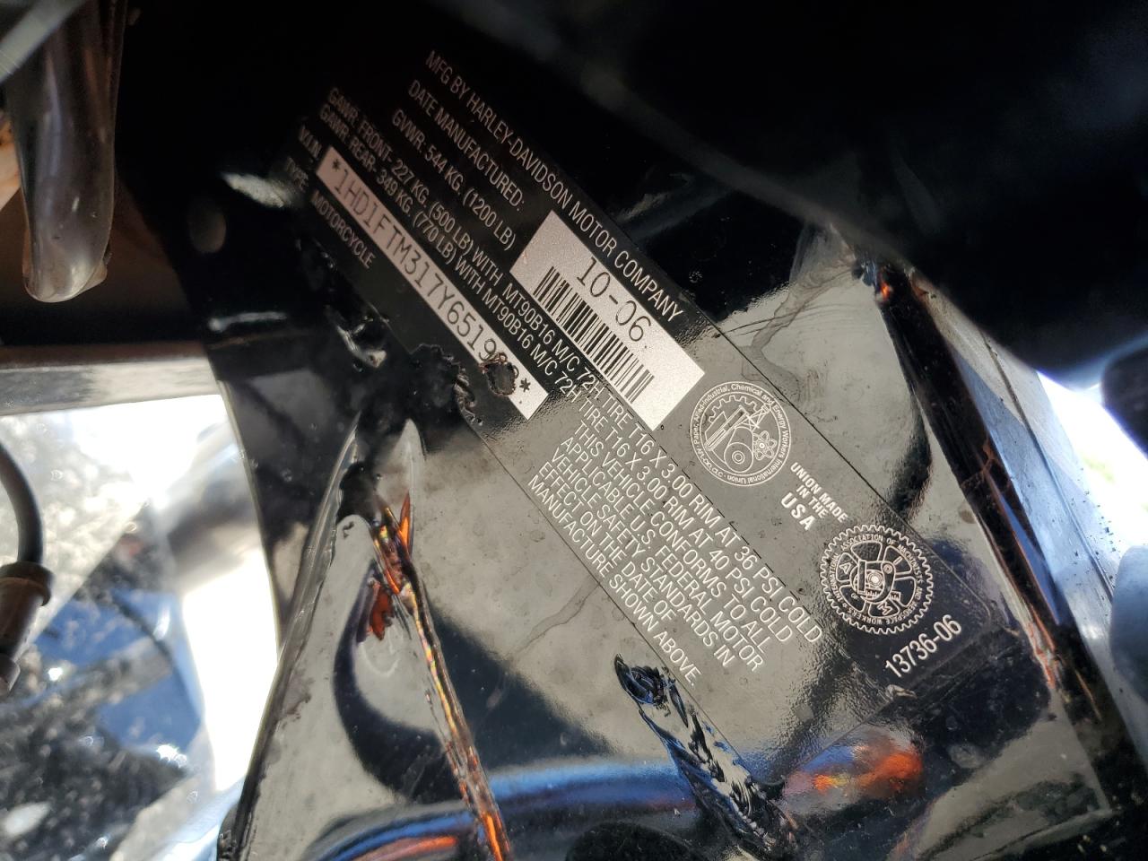 2007 Harley-Davidson Flhpei VIN: 1HD1FTM317Y651902 Lot: 85849495