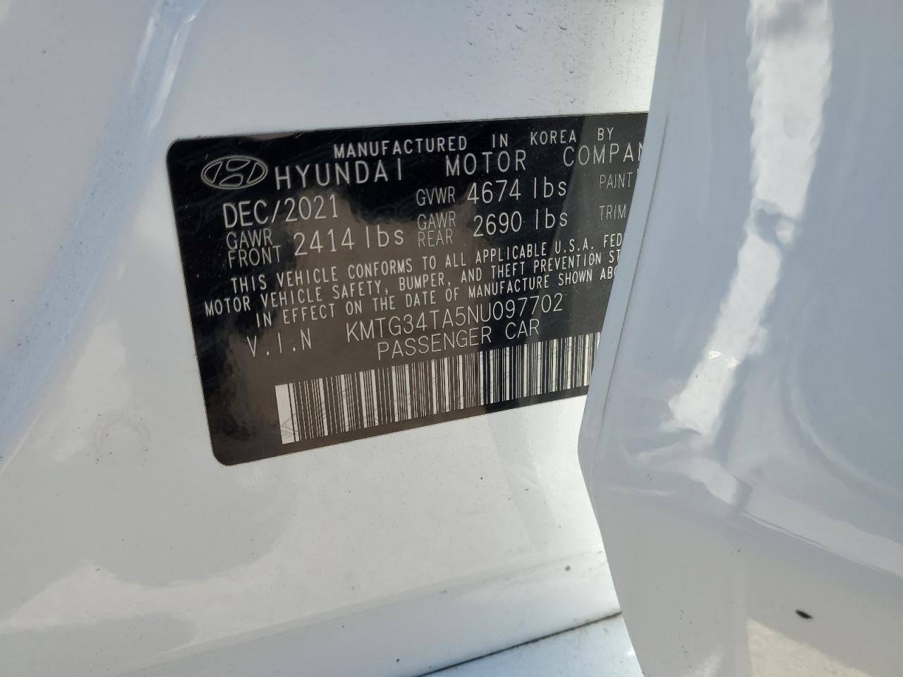 2022 Genesis G70 Base VIN: KMTG34TA5NU097702 Lot: 90632905