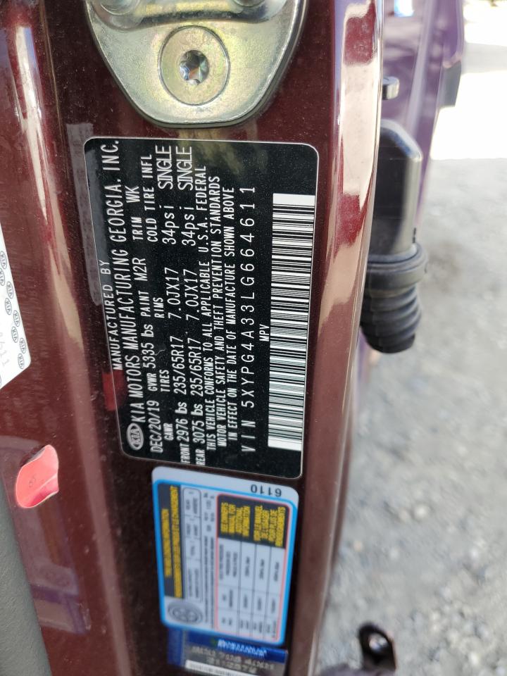 2020 Kia Sorento L VIN: 5XYPG4A33LG664611 Lot: 84909605