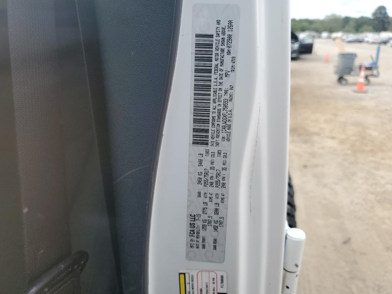 2015 Jeep Wrangler Unlimited Sport VIN: 1C4BJWDGXFL750593 Lot: 85178255