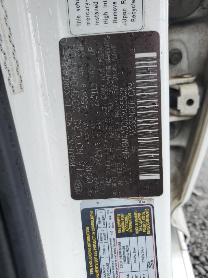 2013 Kia Optima Hybrid VIN: KNAGM4AD0D5055503 Lot: 90290895