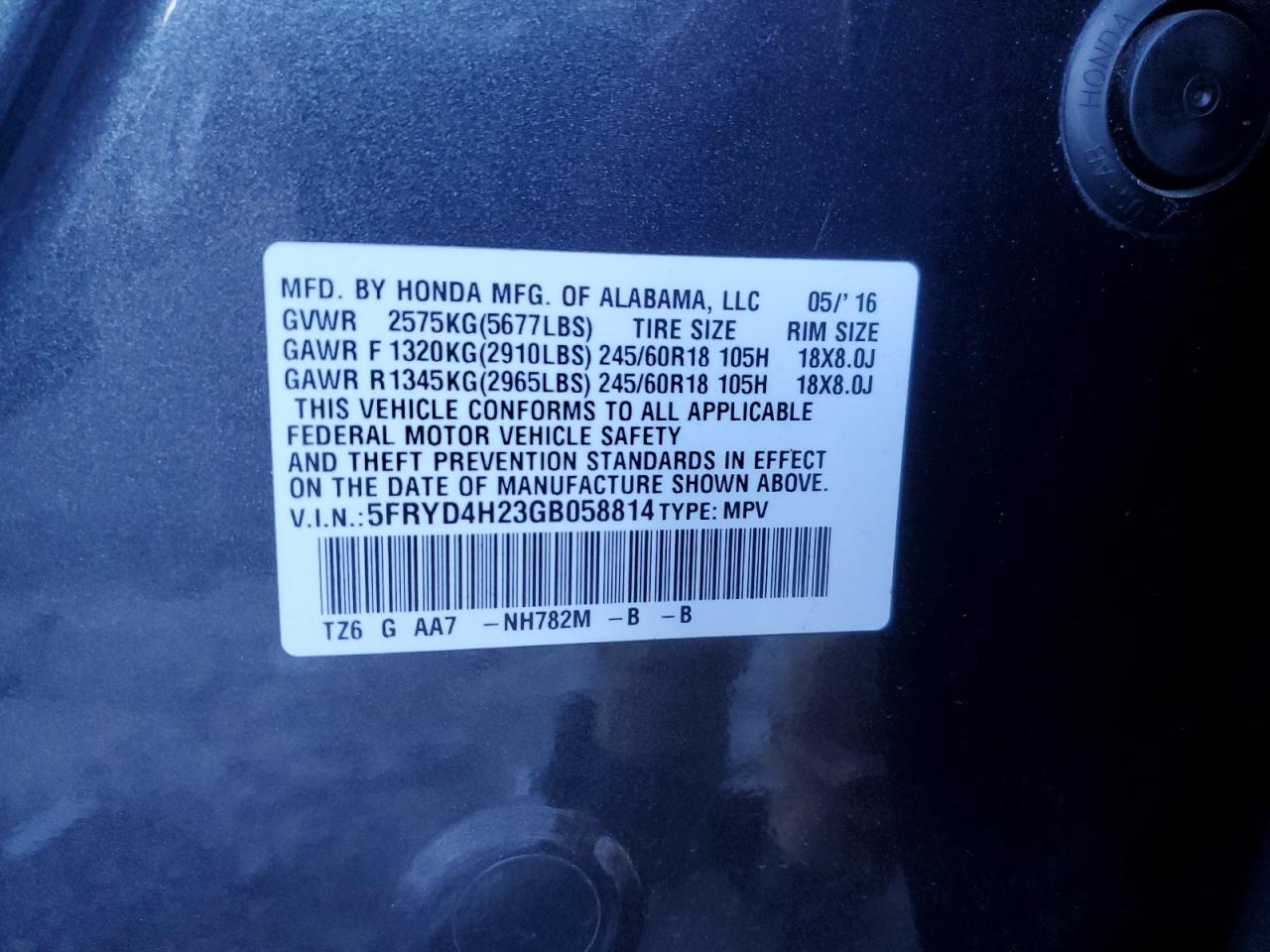 2016 Acura Mdx VIN: 5FRYD4H23GB058814 Lot: 82367635