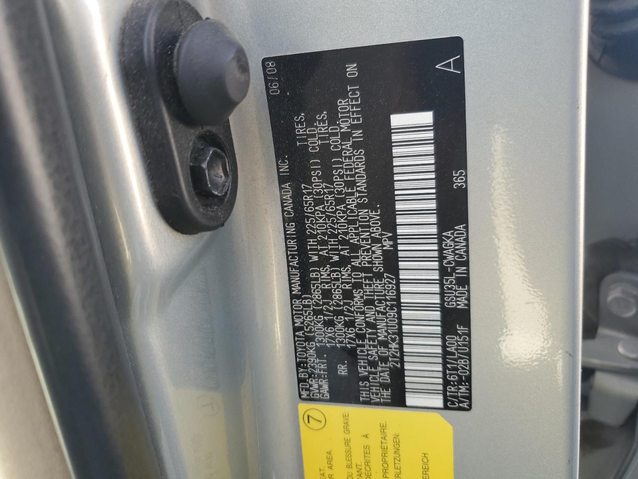 2009 Lexus Rx 350 VIN: 2T2HK31U09C116927 Lot: 81993615